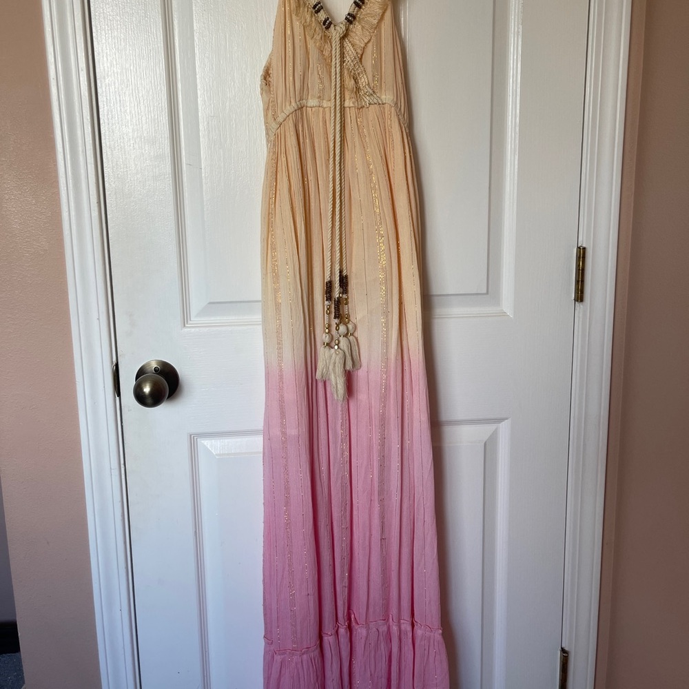 Dress NWT maxi cotton nude and pink ombré